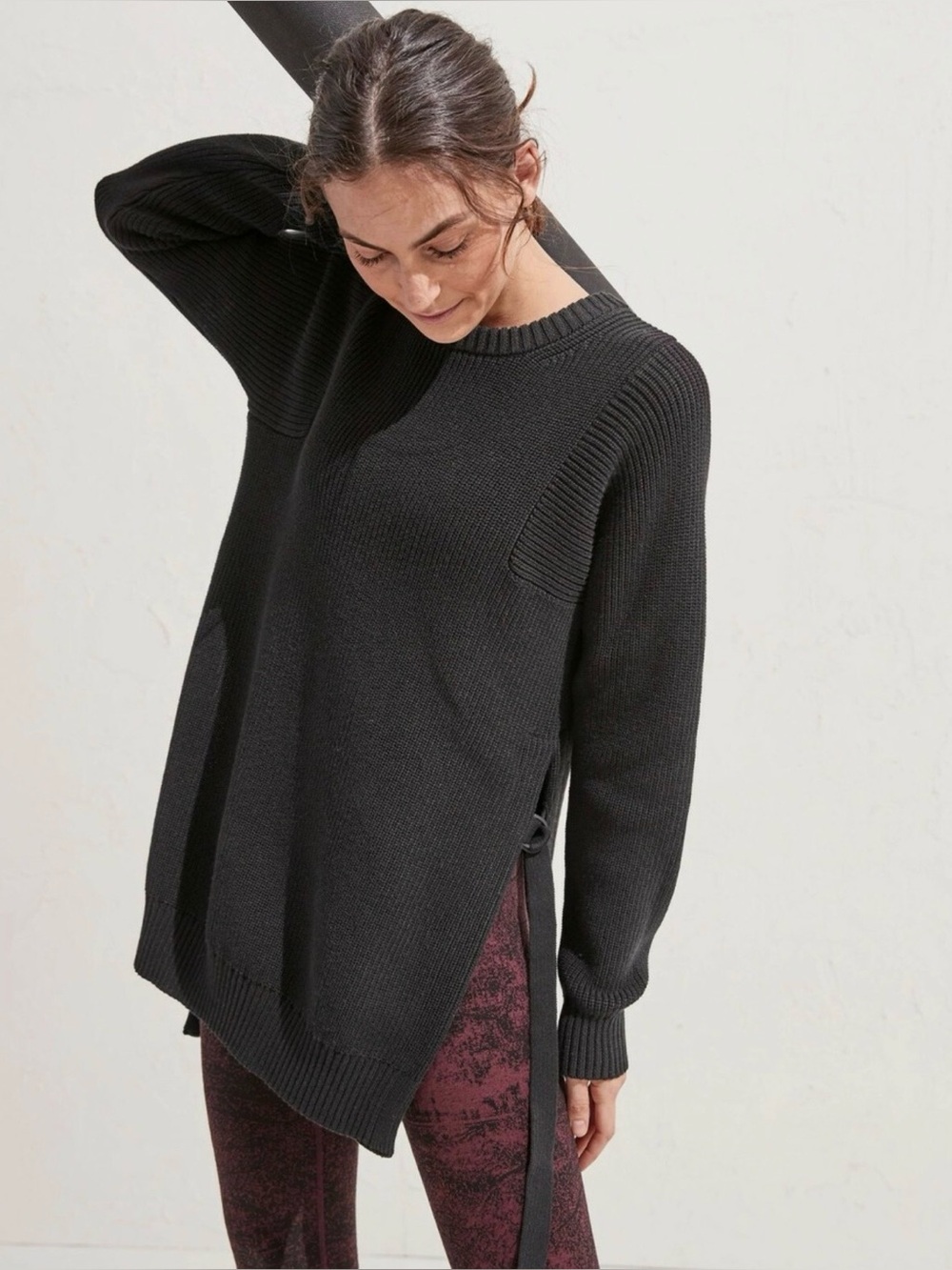 Athleta West End Tunic Sweater Black Size M